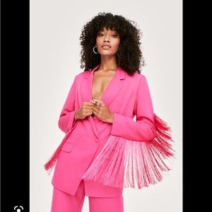 Nasty gal fringe blazer- NWT oversized fit size US 14 womens